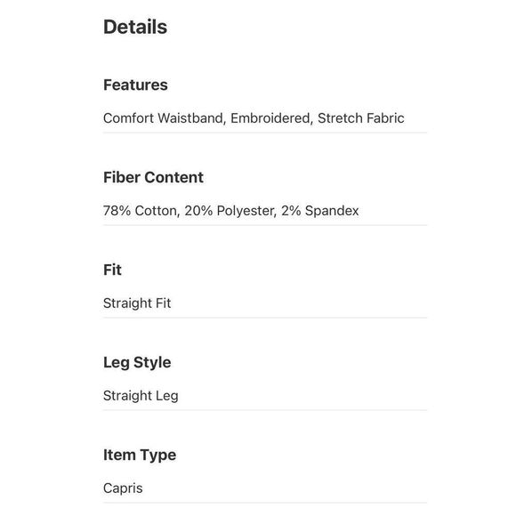 ALFRED DUNNER Capri Pants 22W White Slimming Stretch Blue Bayou Mid Rise Plus - Picture 8 of 15